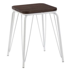 Biela/v tmavo prírodnej farbe stolička z brestového dreva District – Premier Housewares vyobraziť