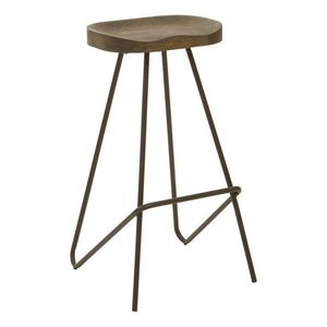 Hnedá/v prírodnej farbe barová stolička z brestového dreva (výška sedadla 78 cm) District – Premier Housewares vyobraziť