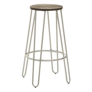 Barová stolička z brestového dreva v striebornej farbe/v prírodnej farbe (výška sedadla 75 cm) District – Premier Housewares vyobraziť