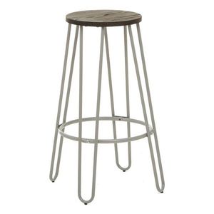Sivá/v tmavo prírodnej farbe barová stolička z brestového dreva (výška sedadla 75 cm) District – Premier Housewares vyobraziť