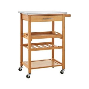Bambusový servírovací stolík na kolieskach 41x58 cm Harlow – Premier Housewares vyobraziť
