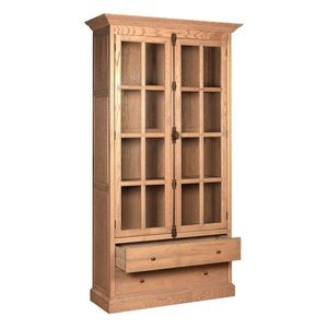 Vitrína z dubového dreva v prírodnej farbe 124x230x47 cm Lyon – Premier Housewares vyobraziť