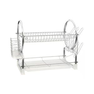 Dvojposchodový odkvapkávač z nehrdzavejúcej ocele v striebornej farbe 56x25 cm Laurie – Premier Housewares vyobraziť