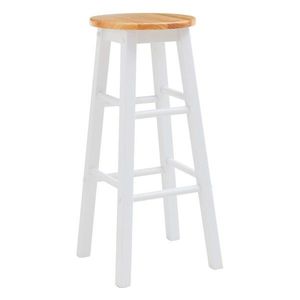 Biela/v prírodnej farbe barová stolička z kaučukového dreva (výška sedadla 74 cm) Chester – Premier Housewares vyobraziť