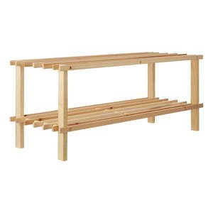 Skrinka na topánky z jedlového dreva v svetlo prírodnej farbe 74x30x27 cm Parker – Premier Housewares vyobraziť