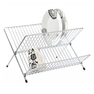 Dvojposchodový odkvapkávač z nehrdzavejúcej ocele v striebornej farbe 33x32 cm Laurie – Premier Housewares vyobraziť