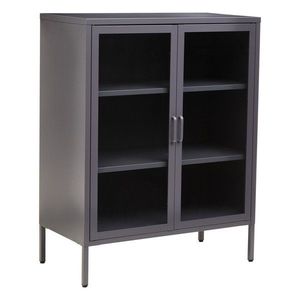 Sivá oceľová vitrína 80x102x40 cm Acier – Premier Housewares vyobraziť