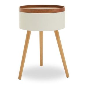 Okrúhly odkladací stolík v dekore borovice ø 38 cm Viborg – Premier Housewares vyobraziť