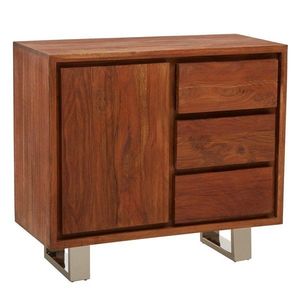 Komoda z masívu akácie v tmavo prírodnej farbe 92x82x40 cm Simla – Premier Housewares vyobraziť