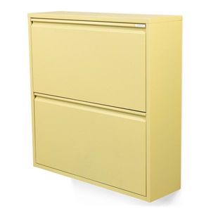 Svetložltá oceľová výklopná/závesná skrinka na topánky 75x77, 5x22, 5 cm Billy – Spinder Design vyobraziť