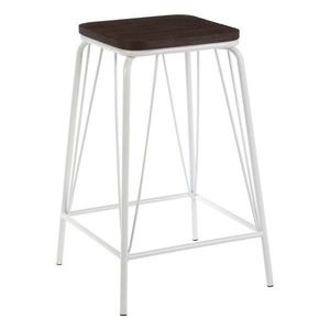 Biela/v tmavo prírodnej farbe stolička z brestového dreva District – Premier Housewares vyobraziť