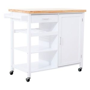 Kuchynský ostrovček na kolieskach z kaučukového dreva 48x105 cm Frankfurt – Premier Housewares vyobraziť