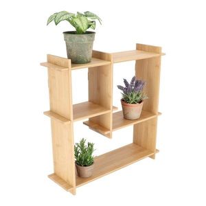 Poschodová bambusová polica v svetlo prírodnej farbe 55 cm – Esschert Design vyobraziť