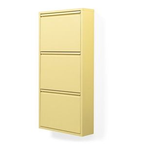 Svetložltá oceľová výklopná/závesná skrinka na topánky 50x103x15 cm Billy – Spinder Design vyobraziť