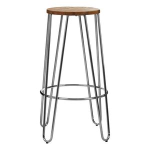 Barová stolička z brestového dreva v striebornej farbe/v prírodnej farbe (výška sedadla 75 cm) District – Premier Housewares vyobraziť