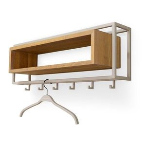 Nástenný vešiak z dubového dreva v prírodnej farbe/taupe s poličkou 78 cm School – Spinder Design vyobraziť