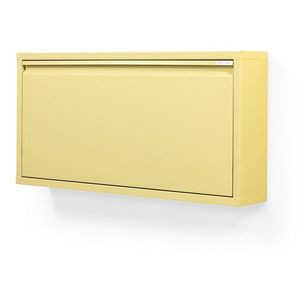 Svetložltá oceľová výklopná/závesná skrinka na topánky 75x37, 5x12, 5 cm Billy – Spinder Design vyobraziť