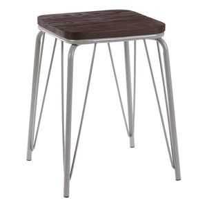 Sivá/v tmavo prírodnej farbe stolička z brestového dreva District – Premier Housewares vyobraziť