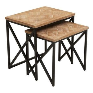 Odkladacie stolíky v súprave 2 ks z jedlového dreva 38x51 cm Kickford – Premier Housewares vyobraziť