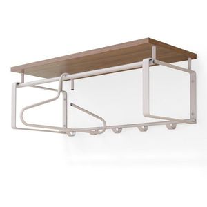 Oceľový nástenný vešiak v prírodnej farbe/taupe s poličkou 70 cm Rex – Spinder Design vyobraziť