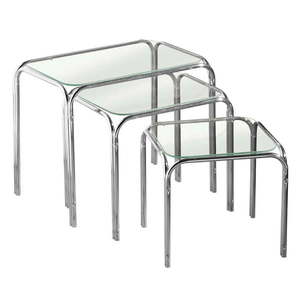 Odkladacie stolíky v súprave 3 ks so sklenenou doskou 30x46 cm Jordan – Premier Housewares vyobraziť