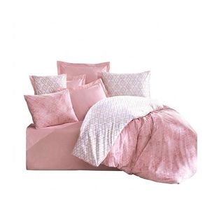 Biele/ružové obliečky na jednolôžko z bavlny Renforcé 140x200 cm Soft Geometry – Mila Home Luxury vyobraziť