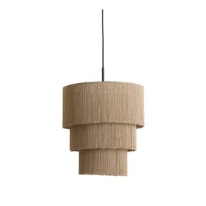 Taupe závesné svietidlo s textilným tienidlom ø 10 cm Malaika – Light & Living vyobraziť