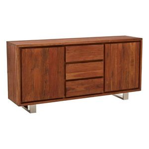 Komoda z masívu akácie v tmavo prírodnej farbe 170x82x42 cm Simla – Premier Housewares vyobraziť