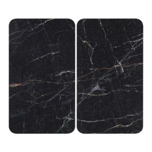 Kryty na sporák v súprave 2 ks z tvrdeného skla 52x30 cm Black Marble – Wenko vyobraziť