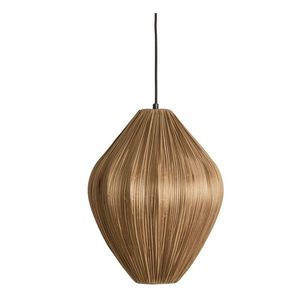 Hnedé závesné svietidlo s textilným tienidlom ø 12 cm Verita – Light & Living vyobraziť