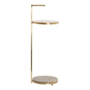 Okrúhly odkladací stolík s mramorovou doskou ø 26 cm Leda – Light & Living vyobraziť