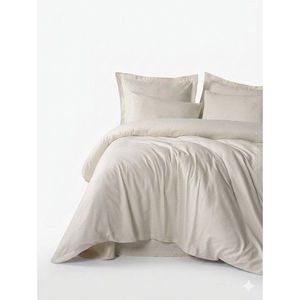 Béžové obliečky na dvojlôžko/predĺžené z bavlny Renforcé 240x220 cm Checkered – Mila Home Luxury vyobraziť