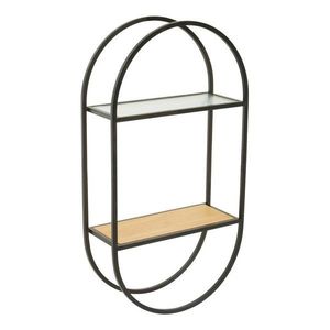 Čierna/v prírodnej farbe poschodová kovová polica 35 cm Mataram – Premier Housewares vyobraziť