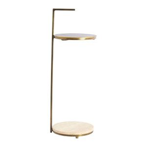 Okrúhly odkladací stolík s doskou z kameňa ø 26 cm Leda – Light & Living vyobraziť
