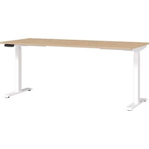 Polohovací pracovný stôl s elektricky nastaviteľnou výškou s doskou v dubovom dekore 80x180 cm Jet – Germania vyobraziť