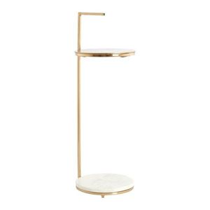Okrúhly odkladací stolík s mramorovou doskou ø 26 cm Leda – Light & Living vyobraziť