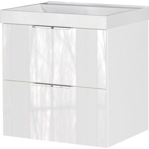 Biela lesklá závesná skrinka pod umývadlo 61x65 cm Celano – Germania vyobraziť