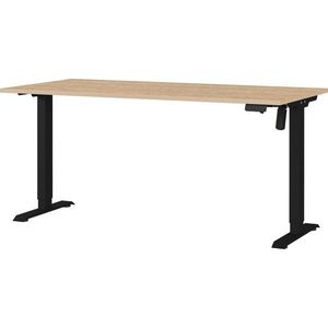 Polohovací pracovný stôl s elektricky nastaviteľnou výškou s doskou v dubovom dekore 80x160 cm Boras – Germania vyobraziť