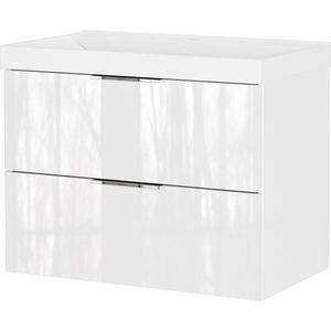 Biela lesklá závesná skrinka pod umývadlo 81x65 cm Celano – Germania vyobraziť