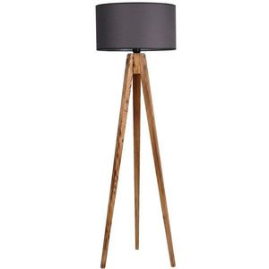 Tmavosivá/v prírodnej farbe stojacia lampa s textilným tienidlom (výška 153 cm) Tripod – Opviq lights vyobraziť