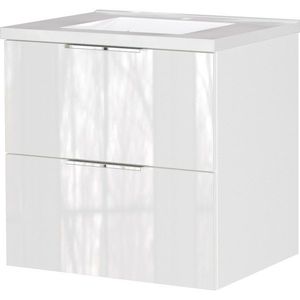 Biela lesklá závesná skrinka pod umývadlo 61x61 cm Celano – Germania vyobraziť