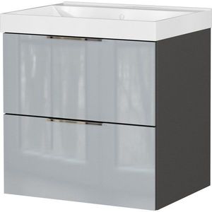 Sivá lesklá závesná skrinka pod umývadlo 61x65 cm Celano – Germania vyobraziť