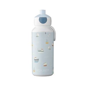 Biela/svetlomodrá plastová detská fľaša 400 ml Sailors Bay by Little Dutch – Mepal vyobraziť