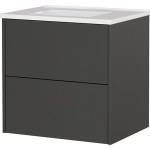 Antracitová matná závesná skrinka pod umývadlo 61x61 cm Bodera – Germania vyobraziť