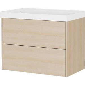 Závesná skrinka pod umývadlo v dekore duba v prírodnej farbe 81x65 cm Bodera – Germania vyobraziť