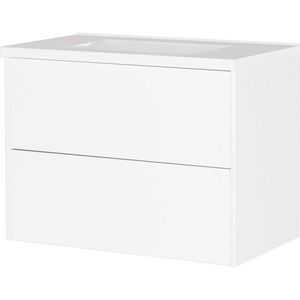 Biela matná závesná skrinka pod umývadlo 81x61 cm Bodera – Germania vyobraziť