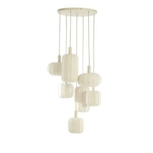 Krémovobiele závesné svietidlo s textilným tienidlom ø 50 cm Tufia – Light & Living vyobraziť