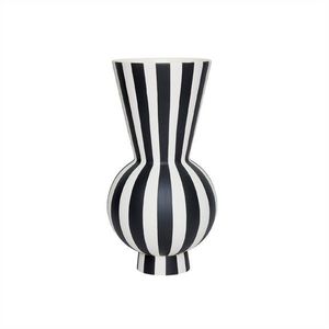 Biela/čierna kameninová ručne vyrobená váza (výška 28 cm) Toppu – OYOY Living Design vyobraziť