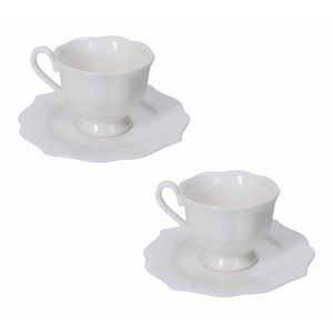 Biele šálky v súprave 2 ks z kostného porcelánu 80 ml Queen – Brandani vyobraziť