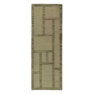 Zelený ručne tkaný vlnený behúň 80x230 cm Harris Modula Wool – Flair Rugs vyobraziť